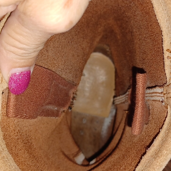 Beautiful brown leather fold-over boots. Leather tie Size 8, lots of life left - Picture 7 of 7